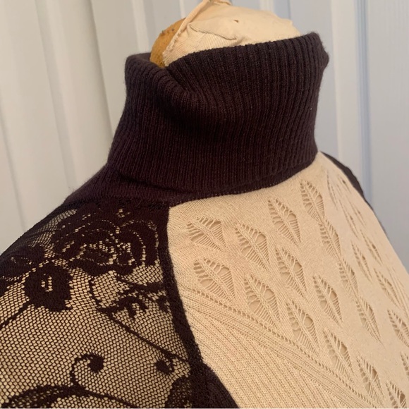 Yuka Wool mix and lace turtleneck sweater Size T2 - Picture 10 of 11
